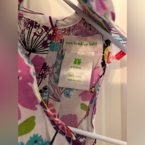 NWT Vera Bradley Baby girl romper onesie butterfly floral set discontinued 6-9mo - Picture 7 of 8
